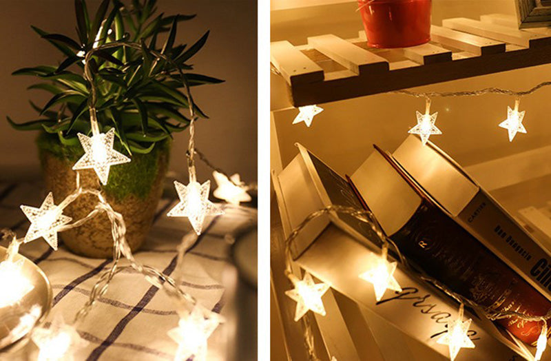 SPICY CLAWS™ LED Decorative Wire Light LED String Lights with Star and Bell Battery Operated Wire Lamp Ornament Fairy String Light for festive decoration