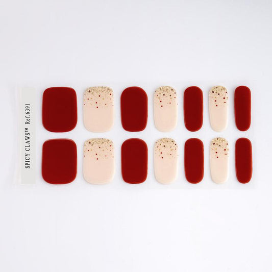 SPICY CLAWS™ 14 Pics Semi Cured Gel Nail Strip Nail art stickers False Nail Body art stickers